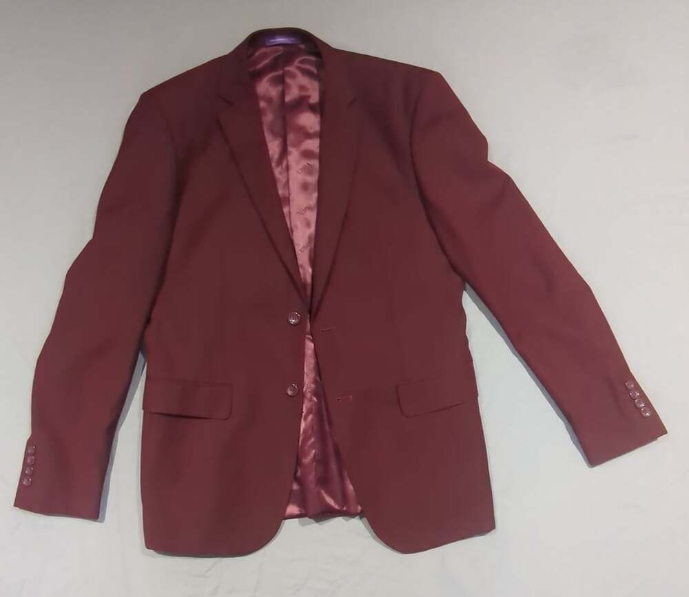 Vinci Burgundy Two Button Suit Jacket Blazer